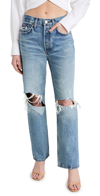 Re/done 90s Crop Low Slung Jeans In Medium Raf In Medium Raf