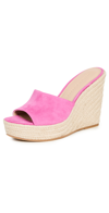 Veronica Beard Dali Metallic Leather Wedge Espadrilles In Hot Pink