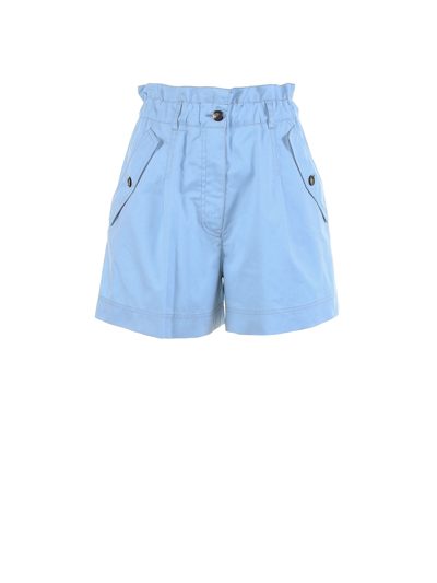 Kenzo High-waisted Stretch Shorts In Blue