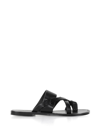 Saint Laurent Culver Leather Sandals In Nero