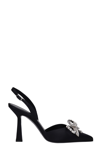 Aldo Castagna Black Satin Adele Pumps In Black
