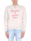 Dsquared2 Printed Sweatshirt In Bianco