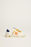 Golden Goose Sneakers May In Bianca-arancio-blu