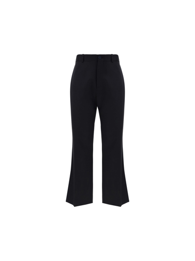 Balenciaga Cropped Tailored Trousers In Black