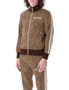 Palm Angels Beige Cotton Leopard-print Sports Sweatshirt In Leopard
