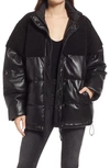 GOOD AMERICAN FAUX SHEARLING PUFFER JACKET