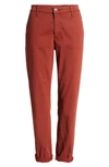 Ag Caden Crop Twill Trousers In Dark Hibiscus