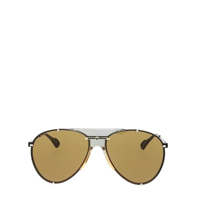 Gucci Brown Aviator Unisex Sunglasses Gg0740s 003 61