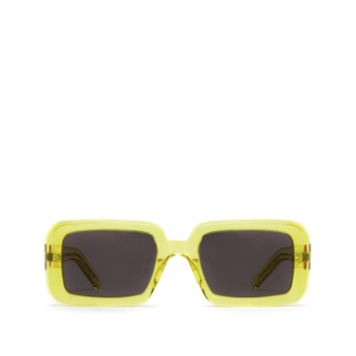 Saint Laurent Sunrise 52mm Rectangle Sunglasses In 004 Yellow Yellow Black