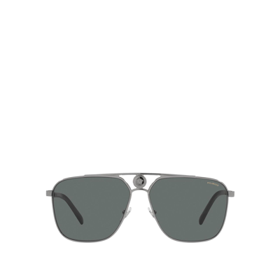 Versace Ve2238 61mm Rectangular Metal Sunglasses In Polar Dark Grey