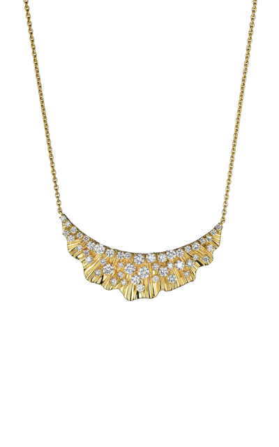 Hueb 18k Yellow Gold Bahia Diamond Engraved Collar Necklace, 18