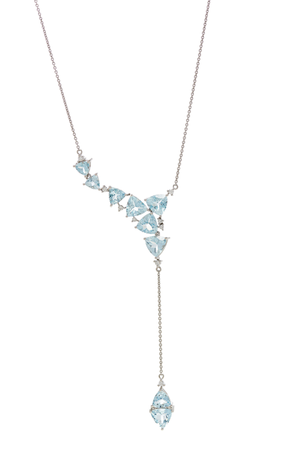 Hueb Women's Mirage 18k White Gold Diamonds; Aquamarine Necklace In Blue