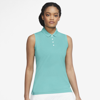 Nike Dri-fit Victory Women's Sleeveless Golf Polo In Washed Teal,white