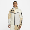 Nike Sportswear Tech Fleece Men's Graphic Full-zip Hoodie In Light Bone,coconut Milk,sesame,black
