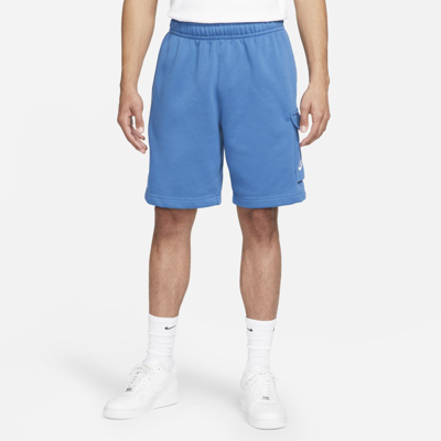 Nike Men's  Sportswear Club Cargo Shorts In Dark Marina Blue/dark Marina Blue/white