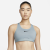 Nike Women's Swoosh High-support Non-padded Adjustable Sports Bra In Grey