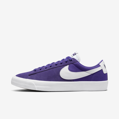 Nike Sb Zoom Blazer Low Pro Gt Skate Shoes In Court Purple,court Purple,white,white