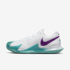 Nike Court Zoom Vapor Cage 4 Rafa Men's Hard Court Tennis Shoes In White,washed Teal,red Plum
