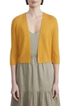 Lafayette 148 Petite Finespun Voile Open-front Cropped Cardigan In Honeycomb