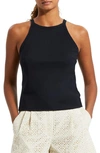 Theory High Neck Crop Camisole In Black