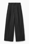 Cos High-waisted Wide-leg Trousers In Black