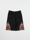 Marcelo Burlon County Of Milan Marcelo Burlon Kids Boys Black Cotton Shorts With Tempera Wings Print In Black