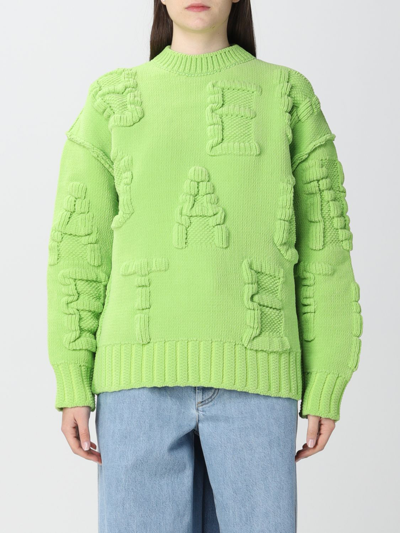 Bottega Veneta Nylon Jumper With Embossed Logo In Green