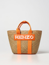 Kenzo Raffia Bag In Orange
