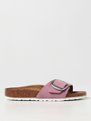 Birkenstock Madrid Big Buckle - Nubuck Leather Slipper With Buckle In Pink