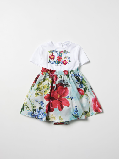 Dolce & Gabbana Babies' Cotton Dress In Multicolor