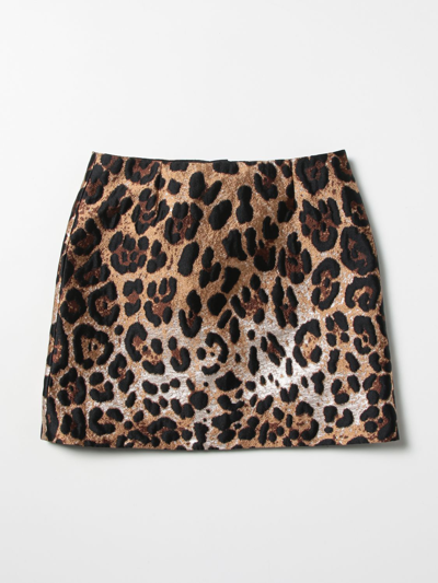 DOLCE & GABBANA ANIMALIER SKIRT,C91024005