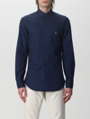 Etro Cotton Shirt With Embroidered Logo In Blue
