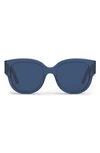 Dior Wil 54mm Cat Eye Sunglasses In Shiny Blue / Blue