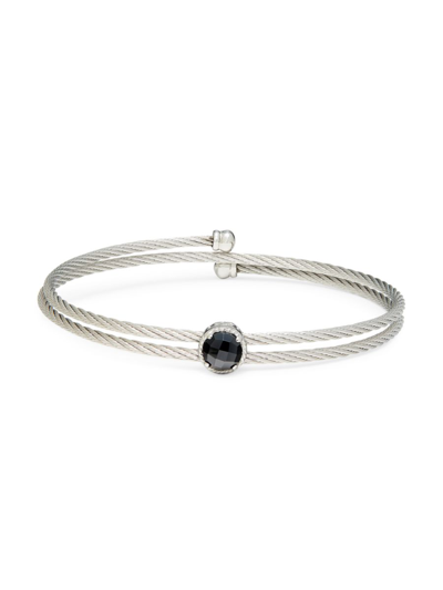 Alor Women's 18k White Gold, Stainless Steel & Black Onyx Bracelet