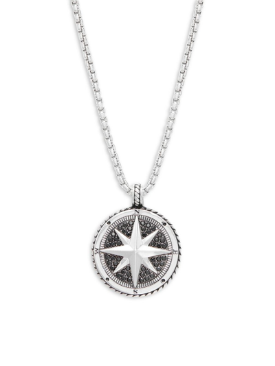 Effy Men's Sterling Silver & Black Spinel Pendant Necklace