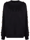 PHILIPP PLEIN LOGO-EMBROIDERED STUDDED SWEATSHIRT