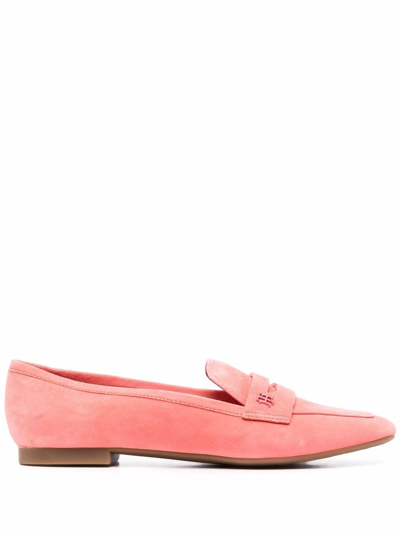 Tommy Hilfiger Crossover Strap Detail Loafers In Rosa