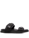 TOMMY HILFIGER LOGO-PLAQUE TOUCH-STRAP SANDALS