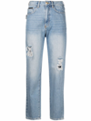 PHILIPP PLEIN CROPPED BOYFRIEND JEANS