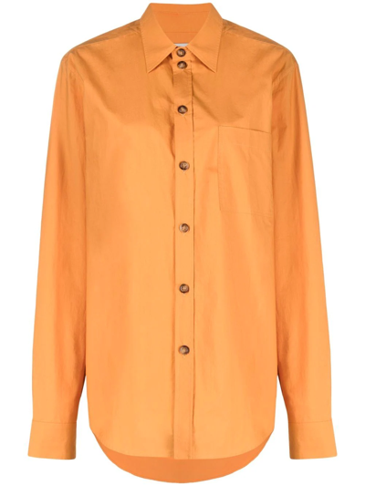 Nanushka Long-sleeve Button-fastening Shirt In Orange