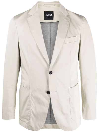 Hugo Boss Single-breasted Tailored Blazer In Light Beige 271