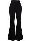 Elie Saab Crystal-embellished Crepe Wide-leg Pants In Schwarz