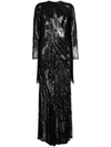 Elie Saab Bead Embroidered Gown In Schwarz