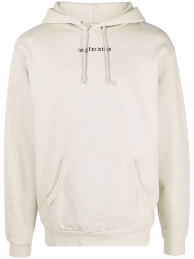 Wtaps Slogan-print Hoodie In Neutrals