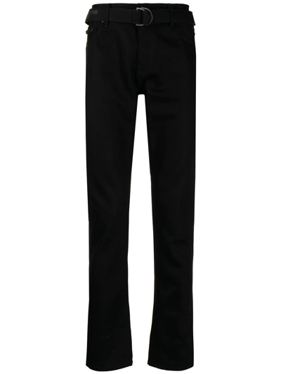 Off-white Industry-belt Skinny Jeans In Black Black