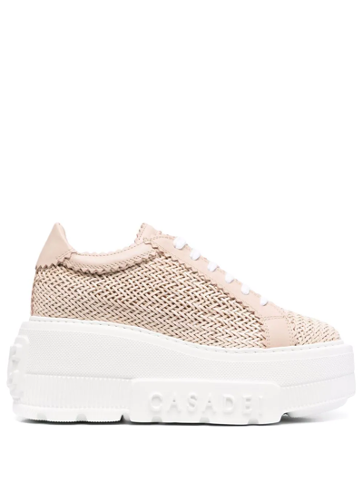 Casadei Interwoven-detail Chunky Sneakers In Pink