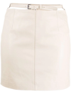 Iro Belted Leather Mini Skirt In Nude