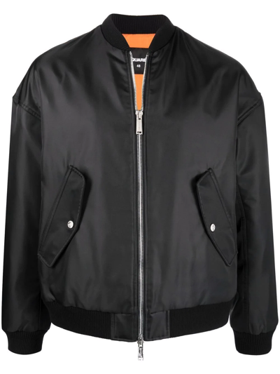 Dsquared2 Black Polyamide Eviction Bomber Jacket