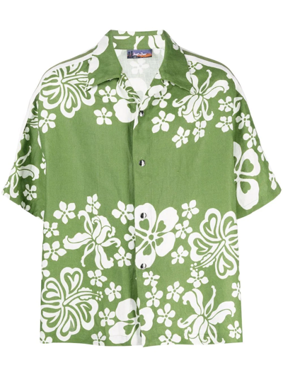 Just Don Hawaiian-print Shirt In Green