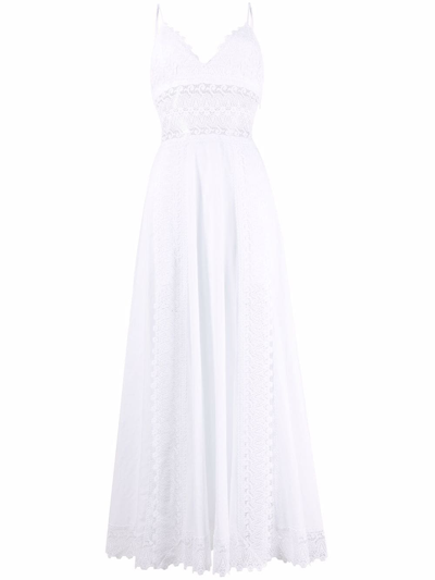 Charo Ruiz Cindy Embroidered Tiered Maxi Dress In White